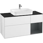 Tvättställsskåp Villeroy & Boch Finion med 3 Lådor Hylla och Bänkskiva för Ytmonterat Tvättställ