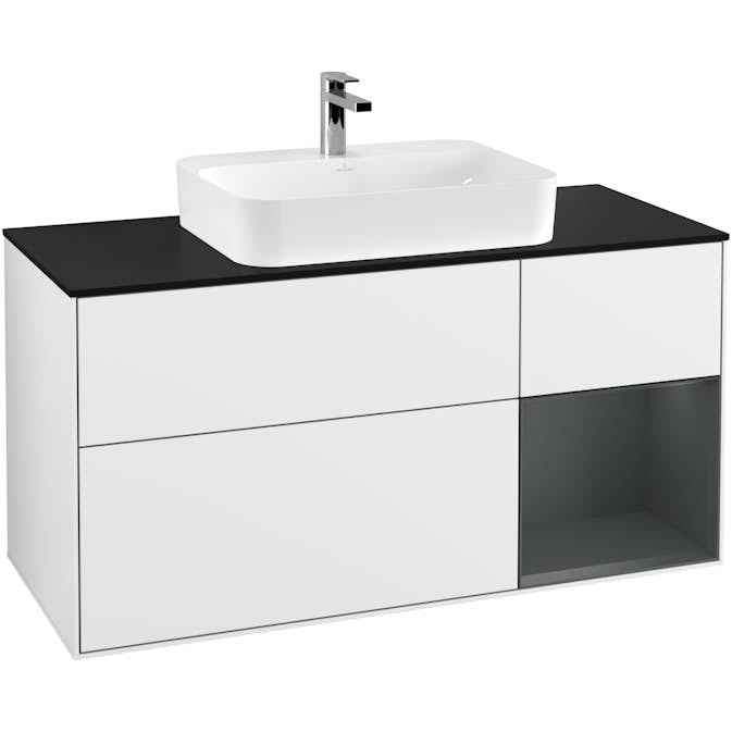 Tvättställsskåp Villeroy & Boch Finion med 3 Lådor Hylla och Bänkskiva för Ytmonterat Tvättställ