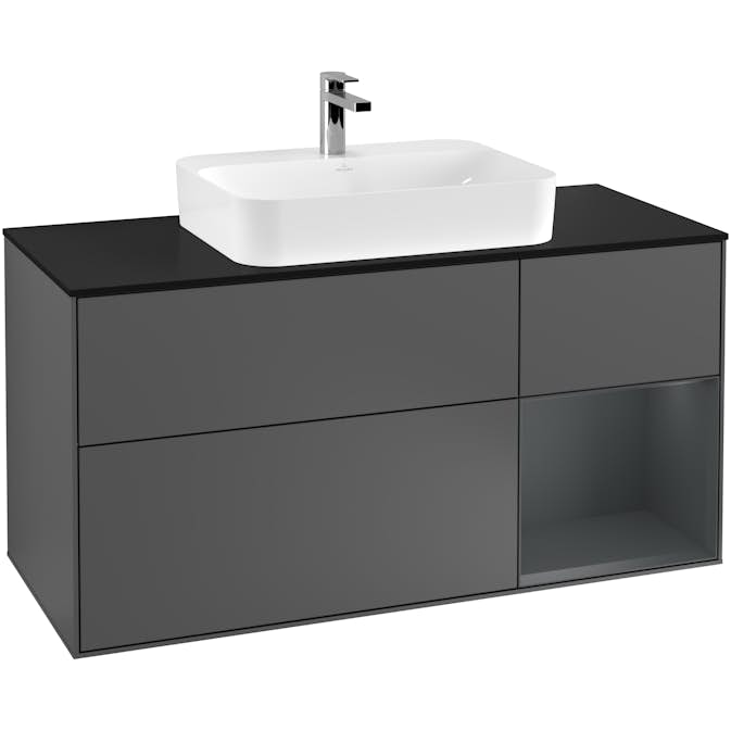 Tvättställsskåp Villeroy & Boch Finion med 3 Lådor Hylla och Bänkskiva för Ytmonterat Tvättställ