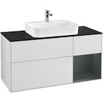 Tvättställsskåp Villeroy & Boch Finion med 3 Lådor Hylla och Bänkskiva för Ytmonterat Tvättställ
