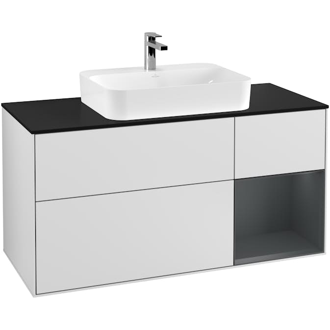 Tvättställsskåp Villeroy & Boch Finion med 3 Lådor Hylla och Bänkskiva för Ytmonterat Tvättställ