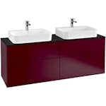 Tvättställsskåp Villeroy & Boch Finion med 4 Lådor och Bänkskiva för Två Ytmonterade Tvättställ