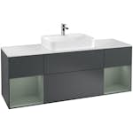 Tvättställsskåp Villeroy & Boch Finion med Två Hyllor och Bänkskiva för Ytmonterat Tvättställ