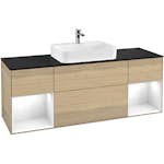 Tvättställsskåp Villeroy & Boch Finion med Två Hyllor och Bänkskiva för Ytmonterat Tvättställ