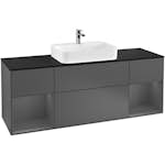Tvättställsskåp Villeroy & Boch Finion med Två Hyllor och Bänkskiva för Ytmonterat Tvättställ