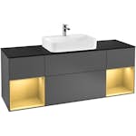 Tvättställsskåp Villeroy & Boch Finion med Två Hyllor och Bänkskiva för Ytmonterat Tvättställ