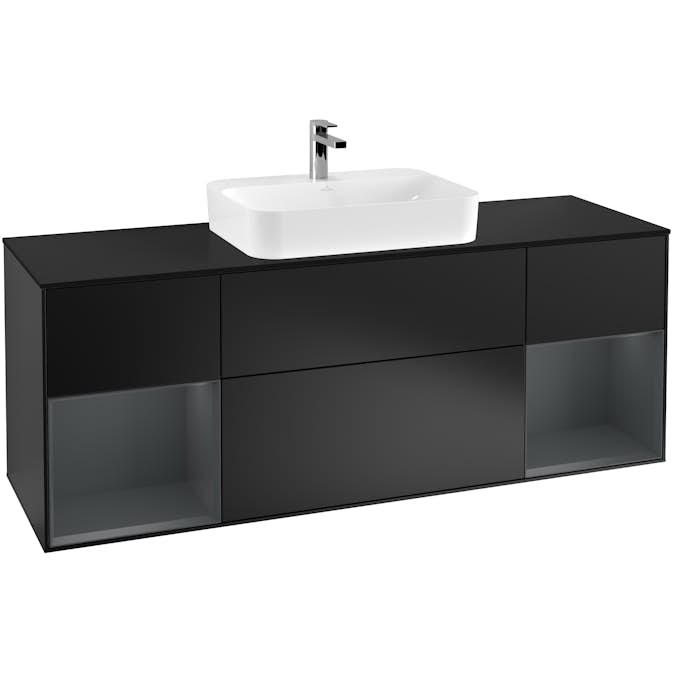 Tvättställsskåp Villeroy & Boch Finion med Två Hyllor och Bänkskiva för Ytmonterat Tvättställ