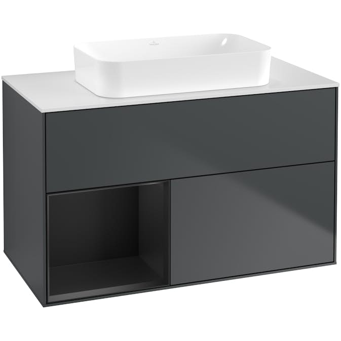 Tvättställsskåp Villeroy & Boch Finion med 2 Lådor Hylla och Bänkskiva för Fristående Tvättställ