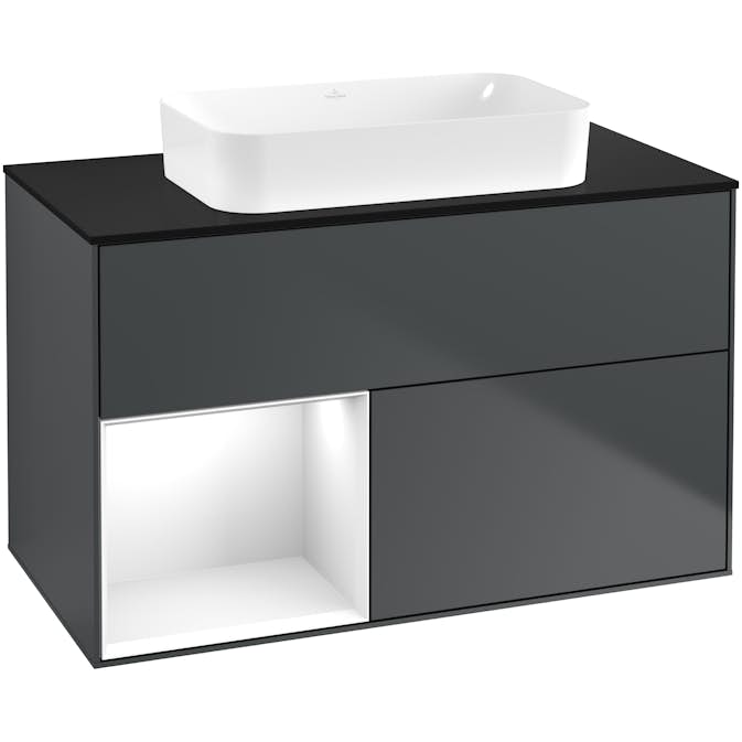 Tvättställsskåp Villeroy & Boch Finion med 2 Lådor Hylla och Bänkskiva för Fristående Tvättställ