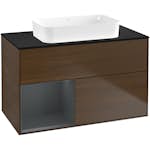 Tvättställsskåp Villeroy & Boch Finion med 2 Lådor Hylla och Bänkskiva för Fristående Tvättställ