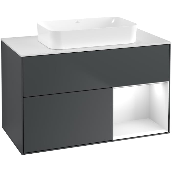 Tvättställsskåp Villeroy & Boch Finion med 2 Lådor Hylla och Bänkskiva för Fristående Tvättställ