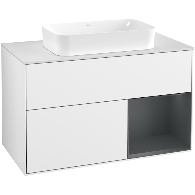Tvättställsskåp Villeroy & Boch Finion med 2 Lådor Hylla och Bänkskiva för Fristående Tvättställ
