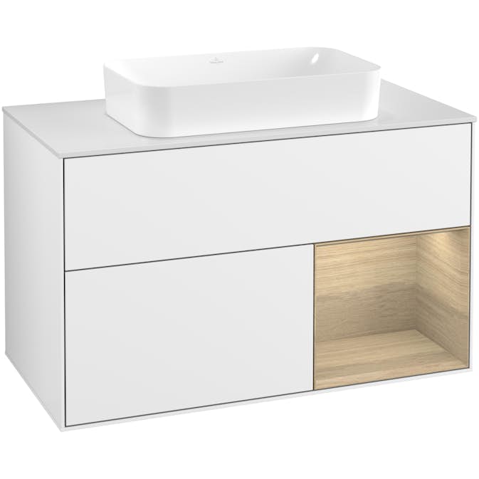 Tvättställsskåp Villeroy & Boch Finion med 2 Lådor Hylla och Bänkskiva för Fristående Tvättställ