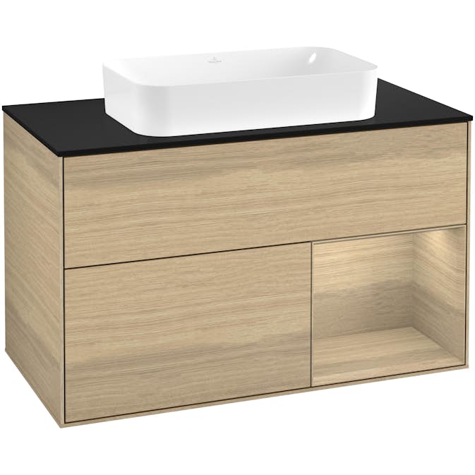 Tvättställsskåp Villeroy & Boch Finion med 2 Lådor Hylla och Bänkskiva för Fristående Tvättställ