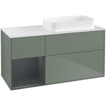 Tvättställsskåp Villeroy & Boch Finion med 3 Lådor Hylla och Bänkskiva för Ocentrerat Fristående Tvättställ