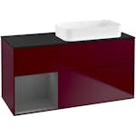 Tvättställsskåp Villeroy & Boch Finion med 3 Lådor Hylla och Bänkskiva för Ocentrerat Fristående Tvättställ