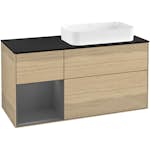 Tvättställsskåp Villeroy & Boch Finion med 3 Lådor Hylla och Bänkskiva för Ocentrerat Fristående Tvättställ