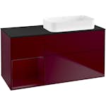 Tvättställsskåp Villeroy & Boch Finion med 3 Lådor Hylla och Bänkskiva för Ocentrerat Fristående Tvättställ