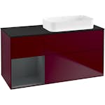 Tvättställsskåp Villeroy & Boch Finion med 3 Lådor Hylla och Bänkskiva för Ocentrerat Fristående Tvättställ