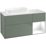 Tvättställsskåp Villeroy & Boch Finion med 3 Lådor Hylla och Bänkskiva för Ocentrerat Fristående Tvättställ