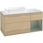 Tvättställsskåp Villeroy & Boch Finion med 3 Lådor Hylla och Bänkskiva för Ocentrerat Fristående Tvättställ
