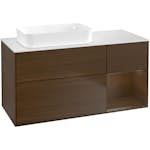 Tvättställsskåp Villeroy & Boch Finion med 3 Lådor Hylla och Bänkskiva för Ocentrerat Fristående Tvättställ