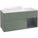 Tvättställsskåp Villeroy & Boch Finion med 3 Lådor Hylla och Bänkskiva för Ocentrerat Fristående Tvättställ