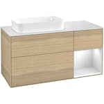 Tvättställsskåp Villeroy & Boch Finion med 3 Lådor Hylla och Bänkskiva för Ocentrerat Fristående Tvättställ