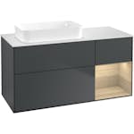 Tvättställsskåp Villeroy & Boch Finion med 3 Lådor Hylla och Bänkskiva för Ocentrerat Fristående Tvättställ