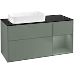 Tvättställsskåp Villeroy & Boch Finion med 3 Lådor Hylla och Bänkskiva för Ocentrerat Fristående Tvättställ