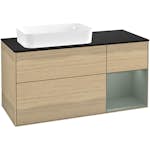 Tvättställsskåp Villeroy & Boch Finion med 3 Lådor Hylla och Bänkskiva för Ocentrerat Fristående Tvättställ