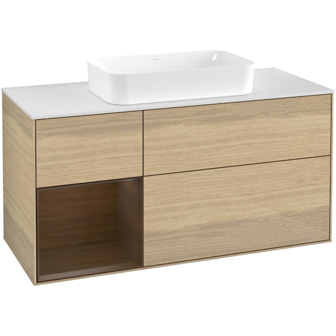 Tvättställsskåp Villeroy & Boch Finion med 3 Lådor Hylla och Bänkskiva för Fristående Tvättställ