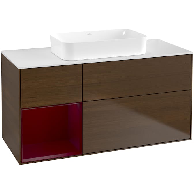 Tvättställsskåp Villeroy & Boch Finion med 3 Lådor Hylla och Bänkskiva för Fristående Tvättställ