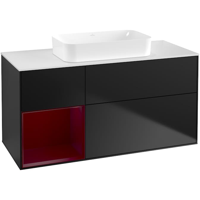 Tvättställsskåp Villeroy & Boch Finion med 3 Lådor Hylla och Bänkskiva för Fristående Tvättställ