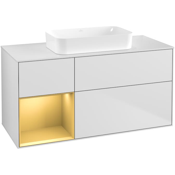 Tvättställsskåp Villeroy & Boch Finion med 3 Lådor Hylla och Bänkskiva för Fristående Tvättställ