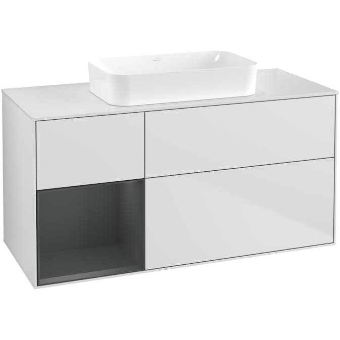 Tvättställsskåp Villeroy & Boch Finion med 3 Lådor Hylla och Bänkskiva för Fristående Tvättställ