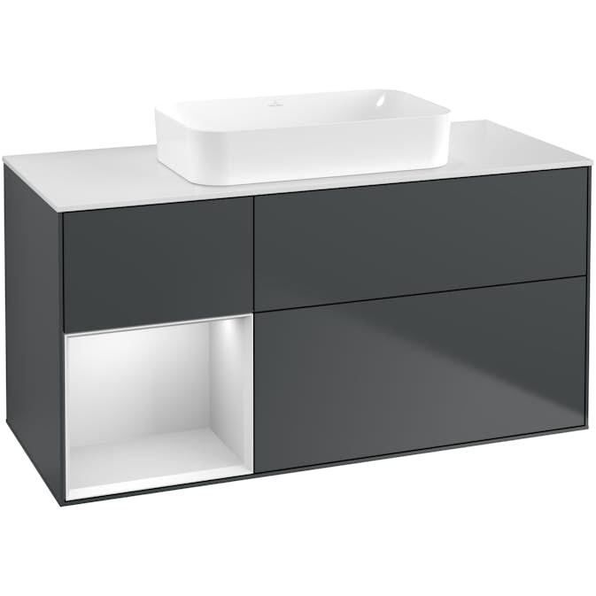 Tvättställsskåp Villeroy & Boch Finion med 3 Lådor Hylla och Bänkskiva för Fristående Tvättställ