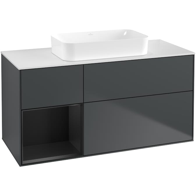 Tvättställsskåp Villeroy & Boch Finion med 3 Lådor Hylla och Bänkskiva för Fristående Tvättställ