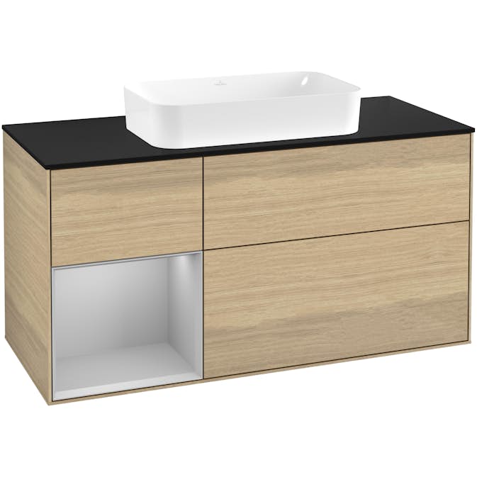 Tvättställsskåp Villeroy & Boch Finion med 3 Lådor Hylla och Bänkskiva för Fristående Tvättställ
