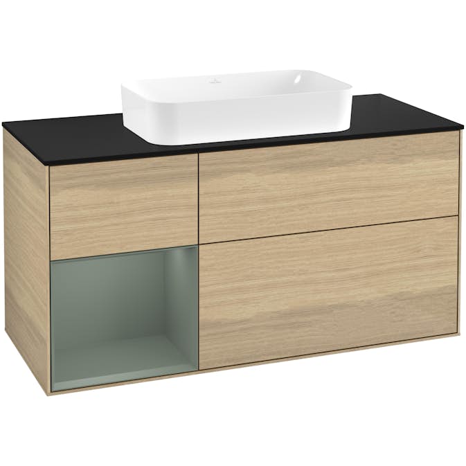 Tvättställsskåp Villeroy & Boch Finion med 3 Lådor Hylla och Bänkskiva för Fristående Tvättställ