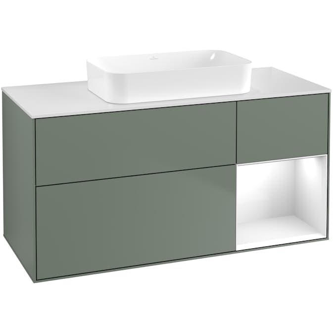 Tvättställsskåp Villeroy & Boch Finion med 3 Lådor Hylla och Bänkskiva för Fristående Tvättställ