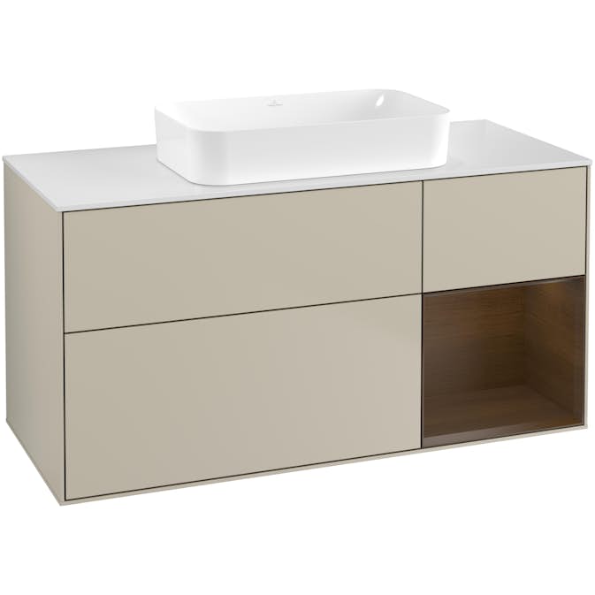 Tvättställsskåp Villeroy & Boch Finion med 3 Lådor Hylla och Bänkskiva för Fristående Tvättställ