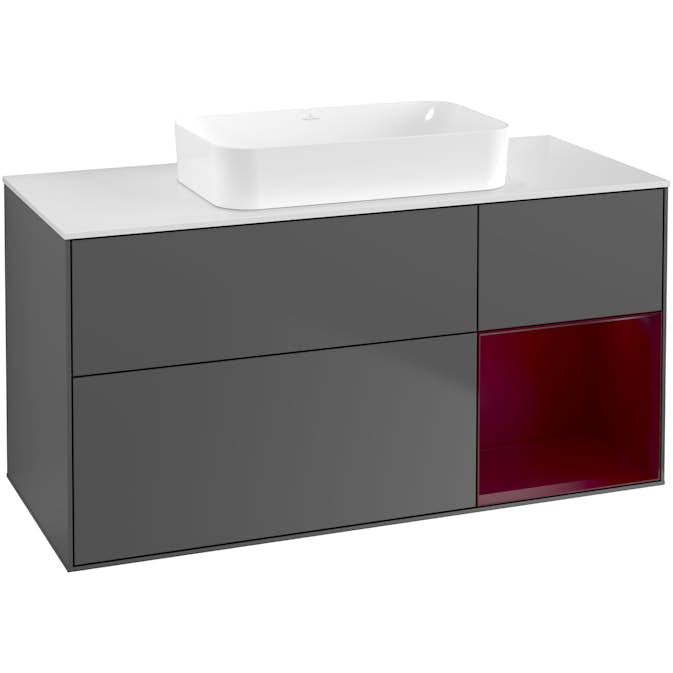 Tvättställsskåp Villeroy & Boch Finion med 3 Lådor Hylla och Bänkskiva för Fristående Tvättställ