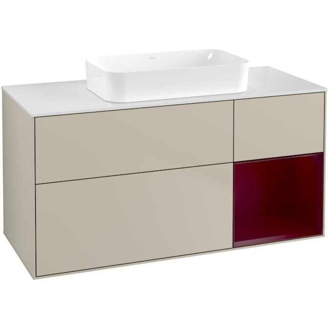 Tvättställsskåp Villeroy & Boch Finion med 3 Lådor Hylla och Bänkskiva för Fristående Tvättställ