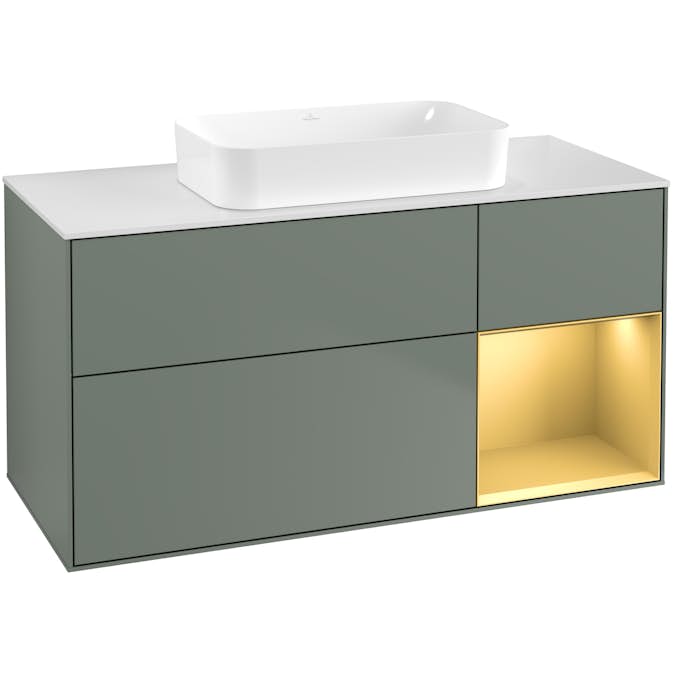 Tvättställsskåp Villeroy & Boch Finion med 3 Lådor Hylla och Bänkskiva för Fristående Tvättställ