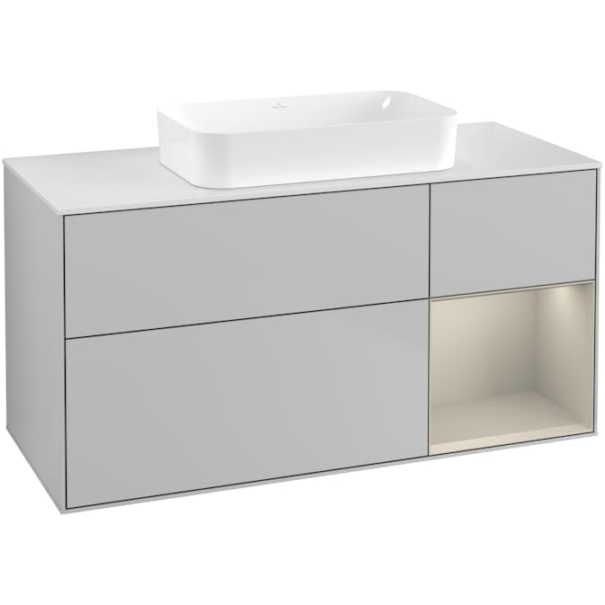 Tvättställsskåp Villeroy & Boch Finion med 3 Lådor Hylla och Bänkskiva för Fristående Tvättställ
