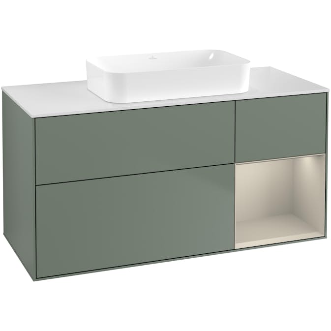 Tvättställsskåp Villeroy & Boch Finion med 3 Lådor Hylla och Bänkskiva för Fristående Tvättställ