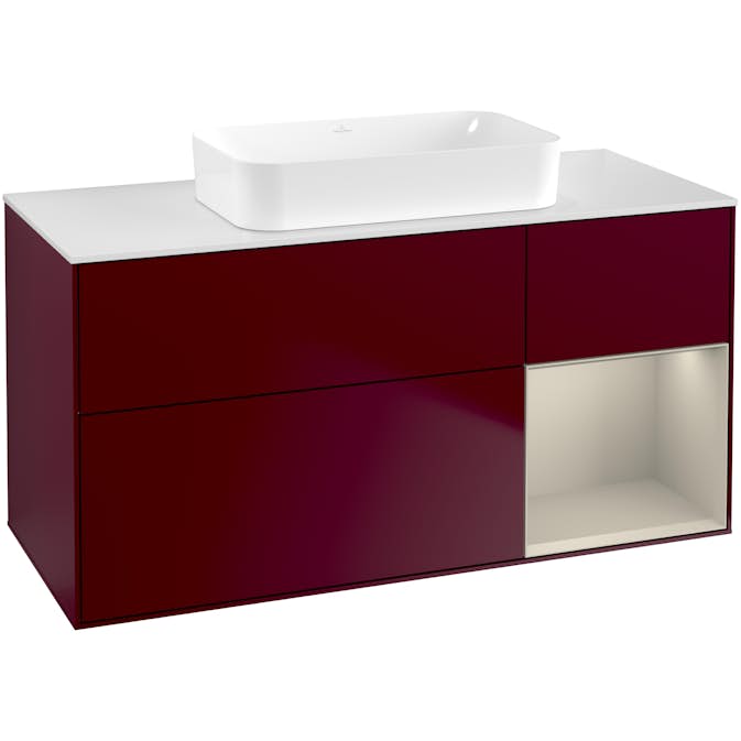 Tvättställsskåp Villeroy & Boch Finion med 3 Lådor Hylla och Bänkskiva för Fristående Tvättställ