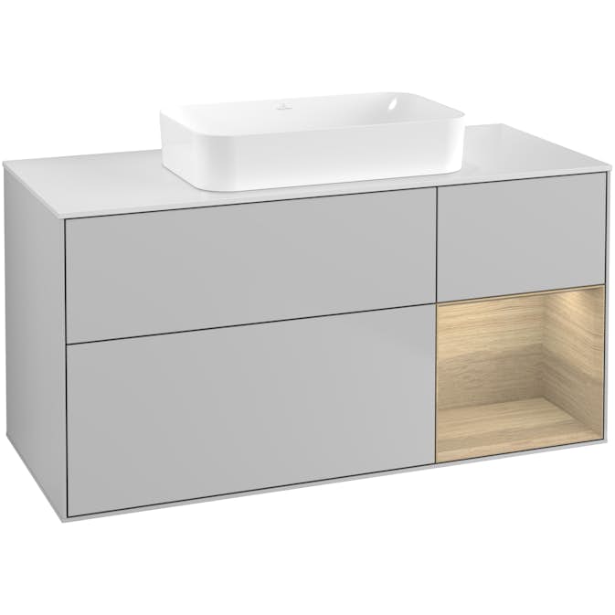 Tvättställsskåp Villeroy & Boch Finion med 3 Lådor Hylla och Bänkskiva för Fristående Tvättställ