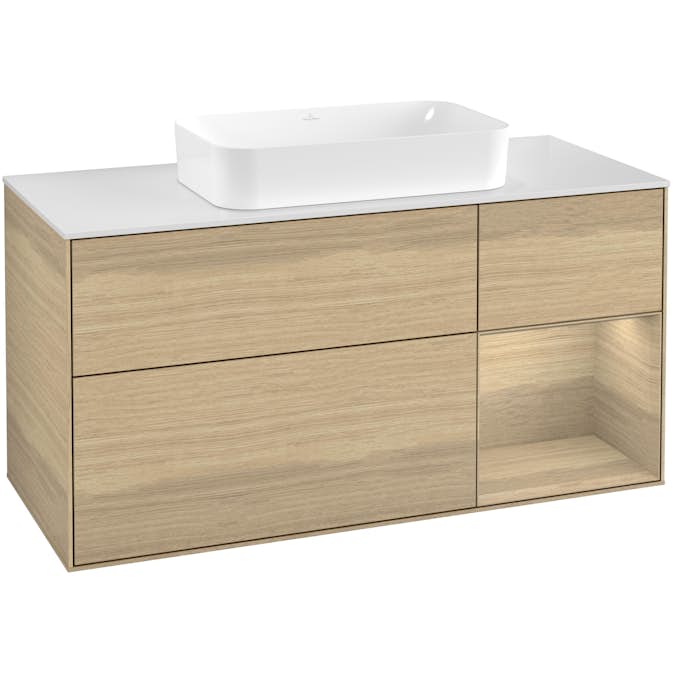 Tvättställsskåp Villeroy & Boch Finion med 3 Lådor Hylla och Bänkskiva för Fristående Tvättställ
